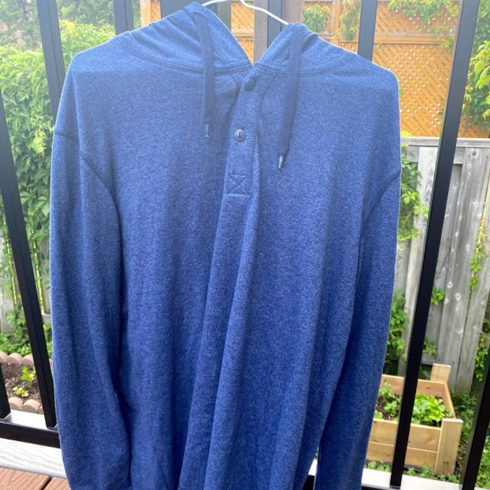 Navy blue pull over with hood - Picture 1 of 2